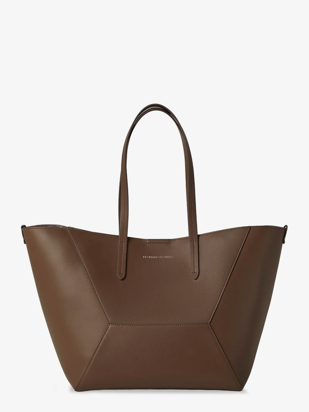 Brunello Cucinelli BC Duo hammered leather handbag - Mud