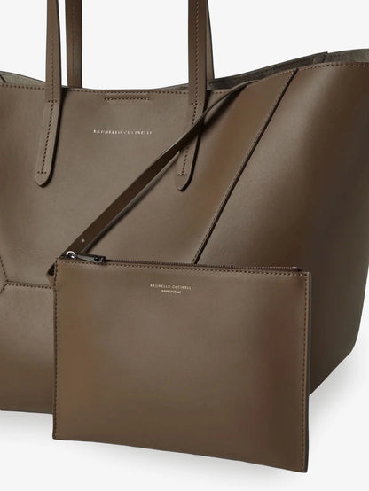 Brunello Cucinelli Bc Duo Hammered Leather Handbag