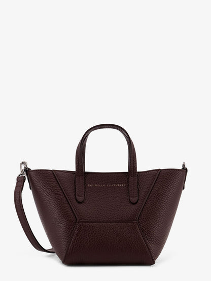 Brunello Cucinelli BC Duo leather crossbody bag - Burgundy
