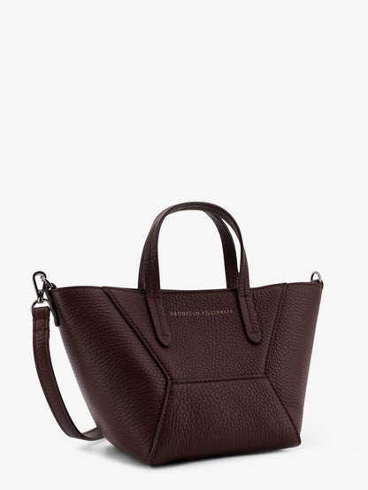 Brunello Cucinelli BC Duo leather crossbody bag - Burgundy
