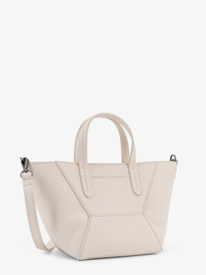 Brunello Cucinelli BC Duo leather crossbody bag - Butter