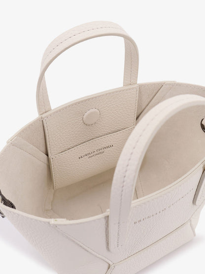 Brunello Cucinelli BC Duo leather crossbody bag - Butter