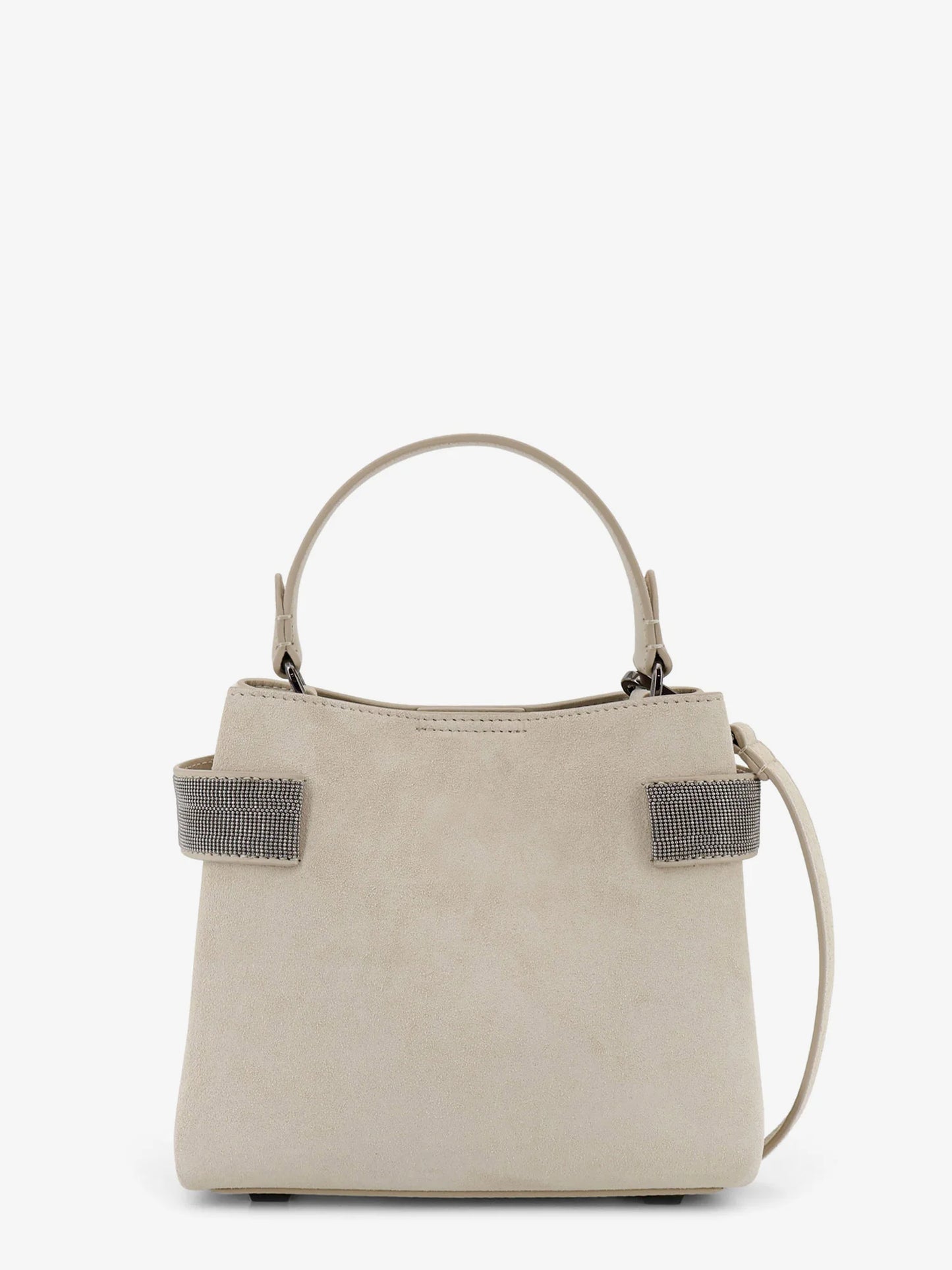 Brunello Cucinelli Suede Crossbody Bag With Monili Detail