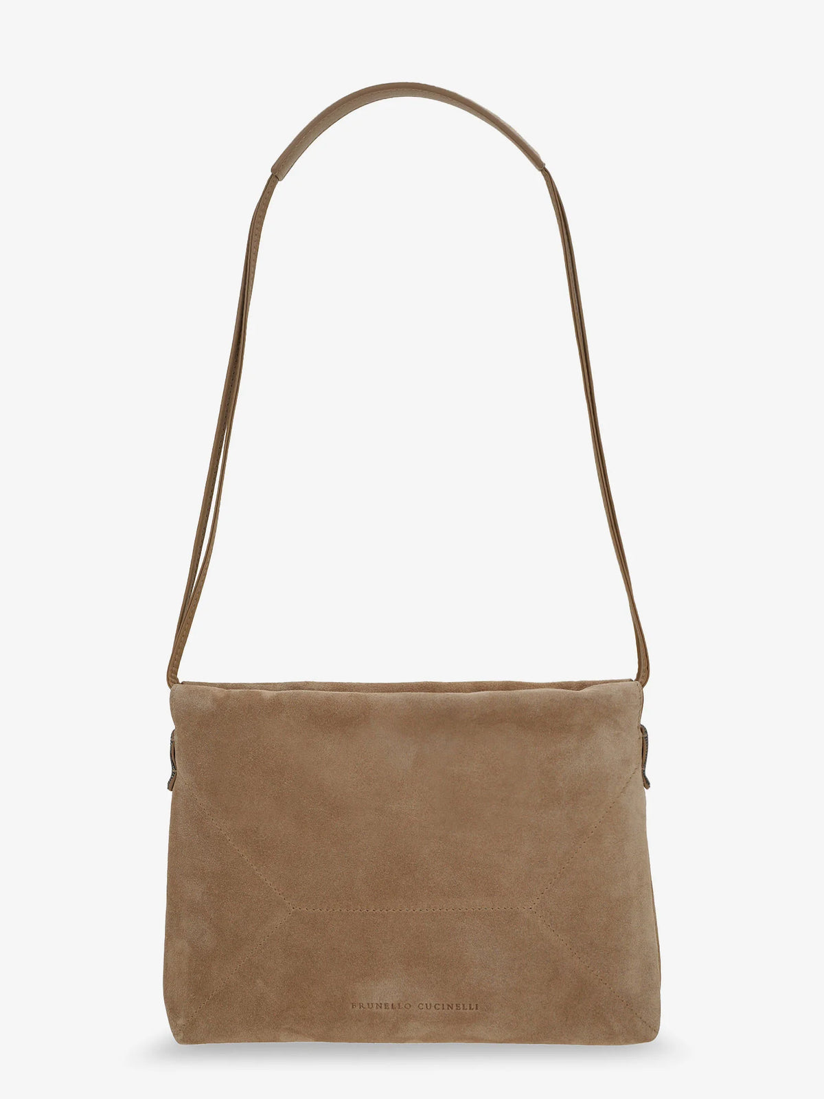 BRUNELLO CUCINELLI - Suede shoulder bag with logo on the front