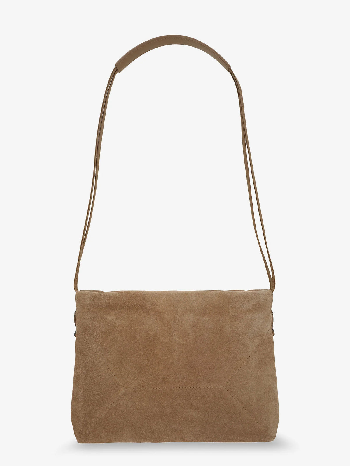 BRUNELLO CUCINELLI - Suede shoulder bag with logo on the front