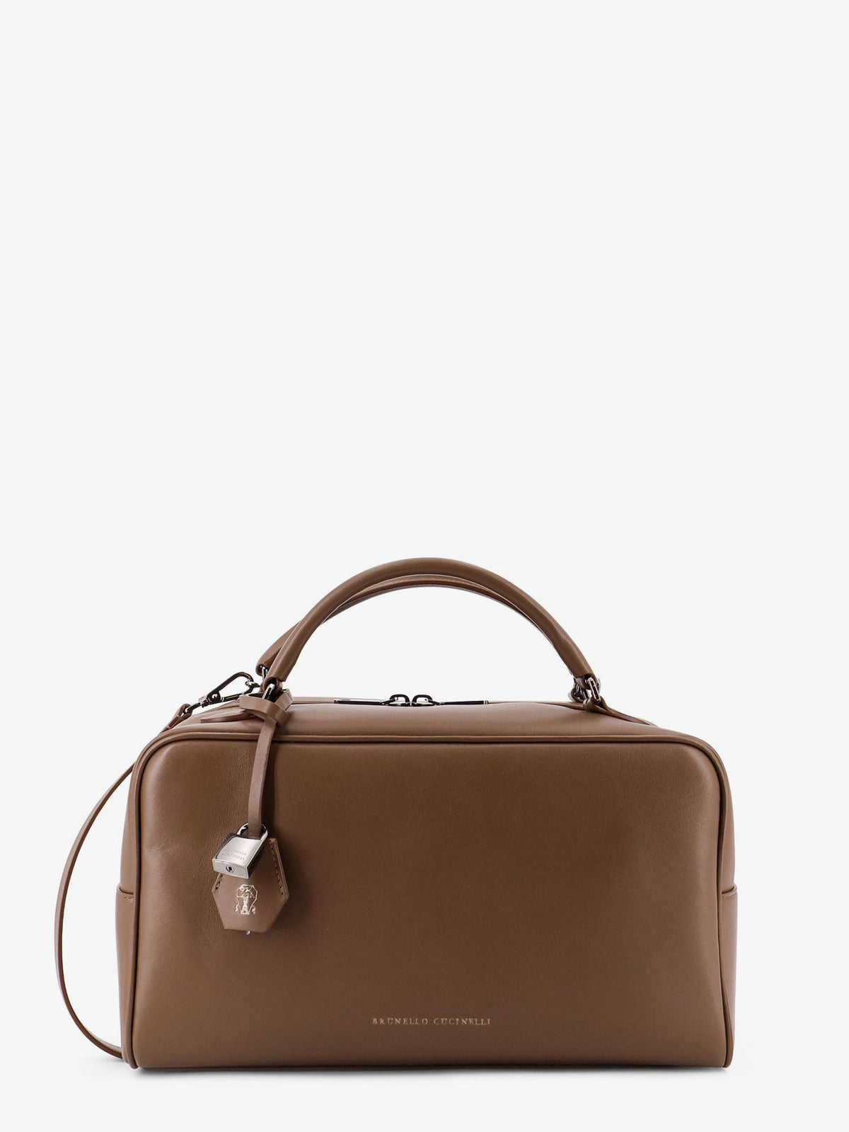 Brunello Cucinelli Boston Explorer leather crossbody bag - Mud