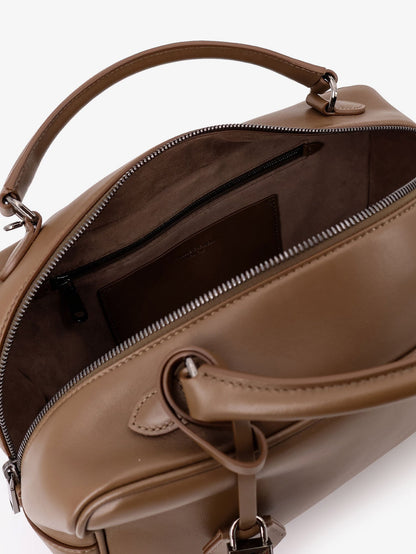 Brunello Cucinelli Boston Explorer leather crossbody bag - Mud