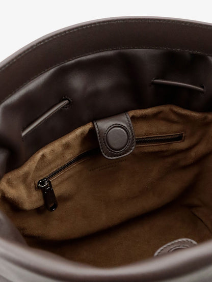 Brunello Cucinelli Bucket Mellow leather shoulder bag - Testamoro