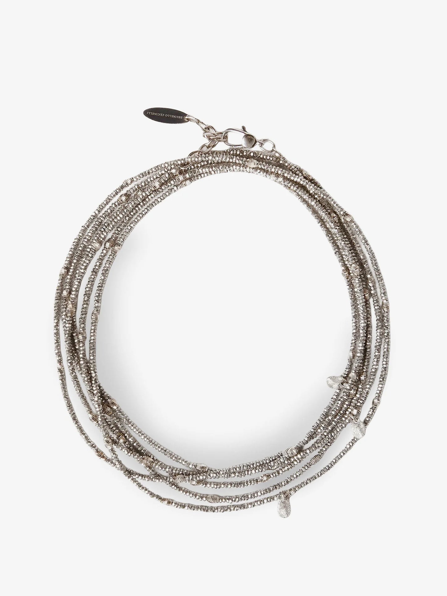 Brunello Cucinelli Wrap Hematite And 925 Sterling Silver Bracelet
