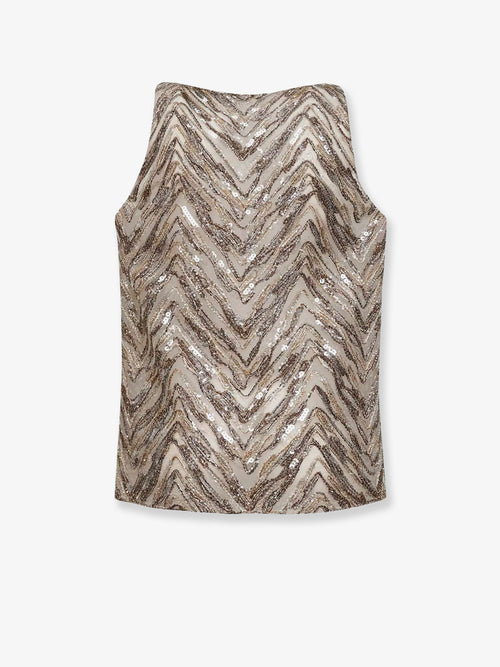 Brunello Cucinelli Chevron Sequin Top - Feather