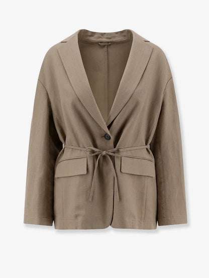 BRUNELLO CUCINELLI - Viscose and linen blend blazer