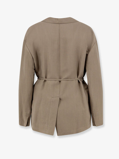 Brunello Cucinelli Viscose and linen blend blazer - Earth Brown
