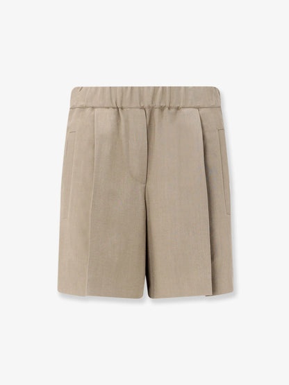 BRUNELLO CUCINELLI - Viscose and linen blend bermuda shorts