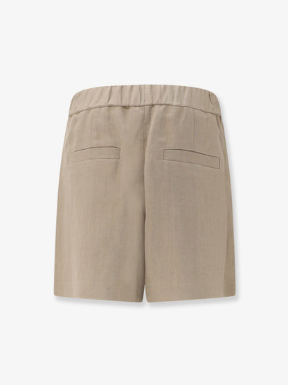 Brunello Cucinelli Viscose and linen blend bermuda shorts - Earth Brown