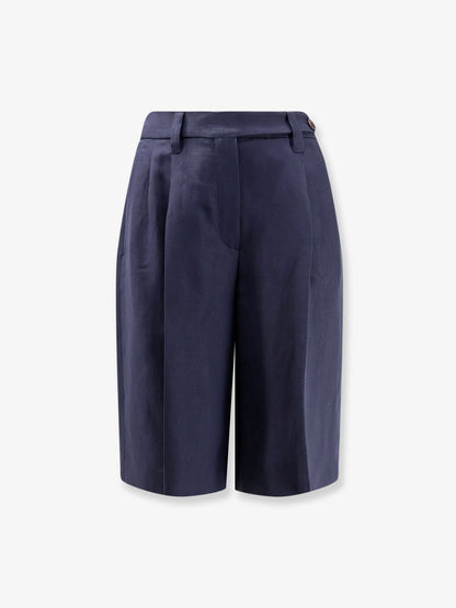 Brunello Cucinelli Viscose and linen bermuda shorts - Abyss