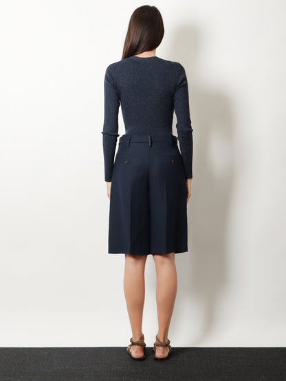 Brunello Cucinelli Viscose and linen bermuda shorts - Abyss