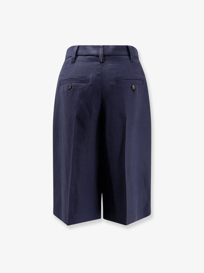 Brunello Cucinelli Viscose and linen bermuda shorts - Abyss
