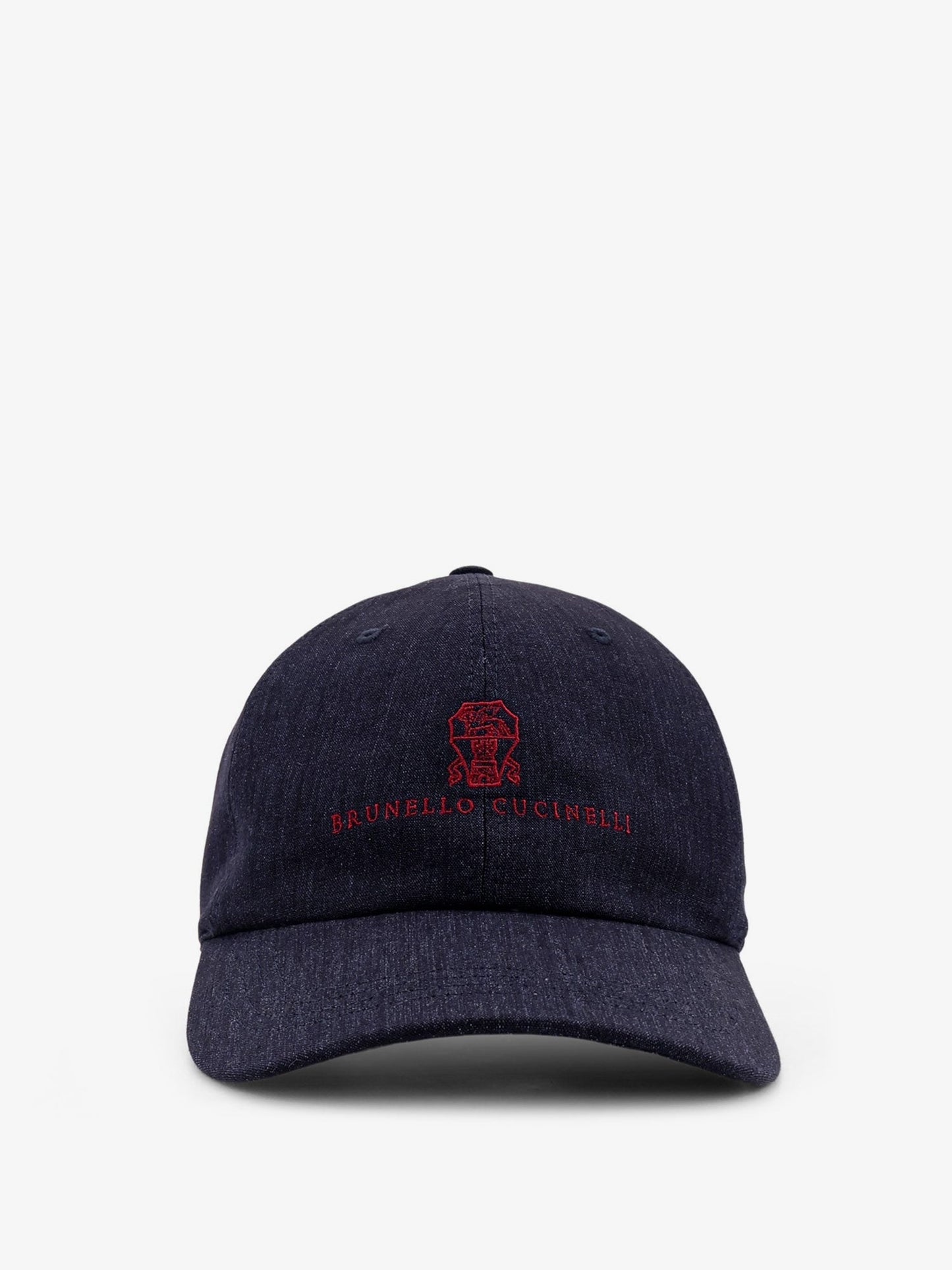 Brunello Cucinelli Denim Hat With Embroidered Logo On The Front
