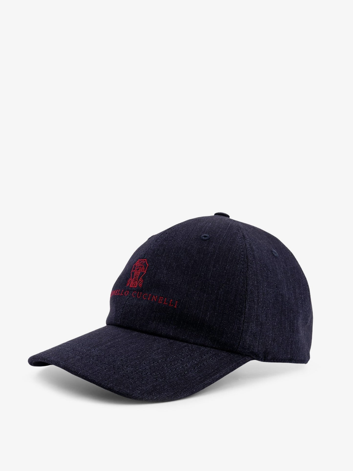 Brunello Cucinelli Denim Hat With Embroidered Logo On The Front