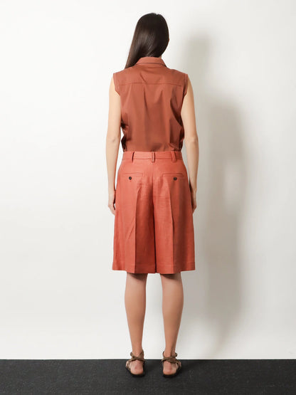 Brunello Cucinelli Linen Shorts With Monili Detail