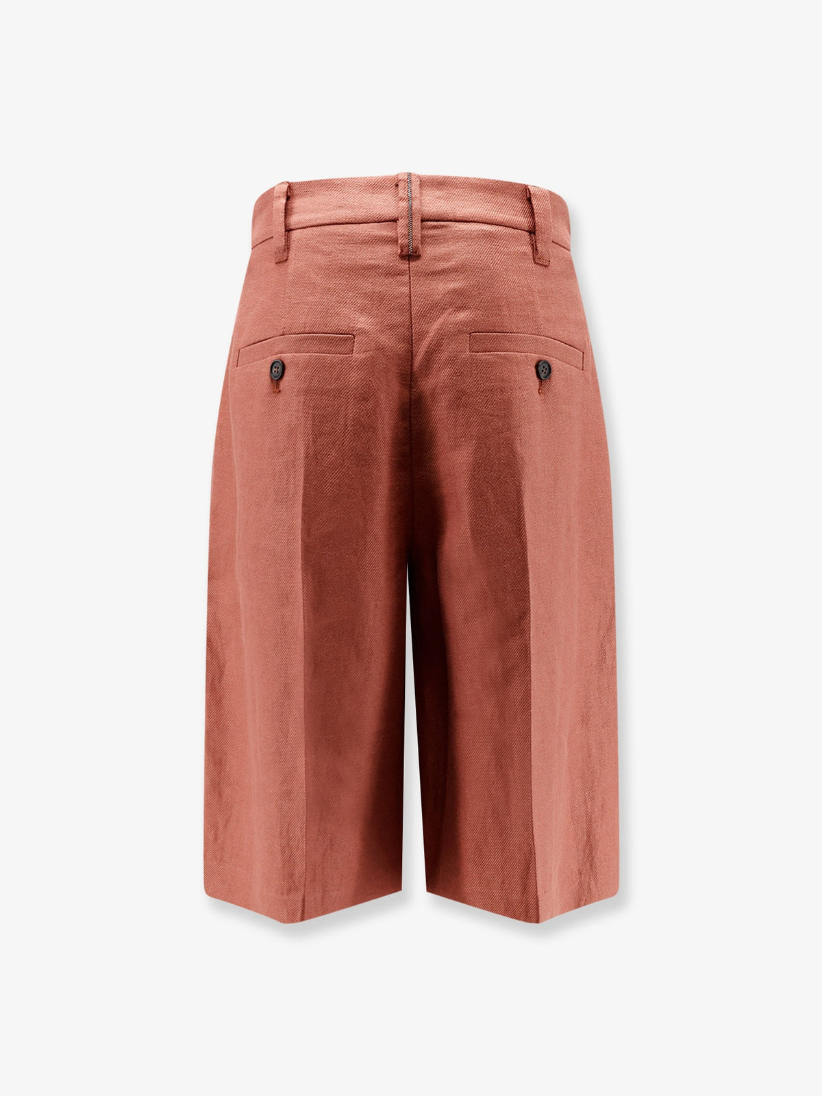 Brunello Cucinelli Linen shorts with Monili detail - Orangeflame