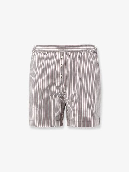 BRUNELLO CUCINELLI - Cotton and silk blend shorts with striped pattern