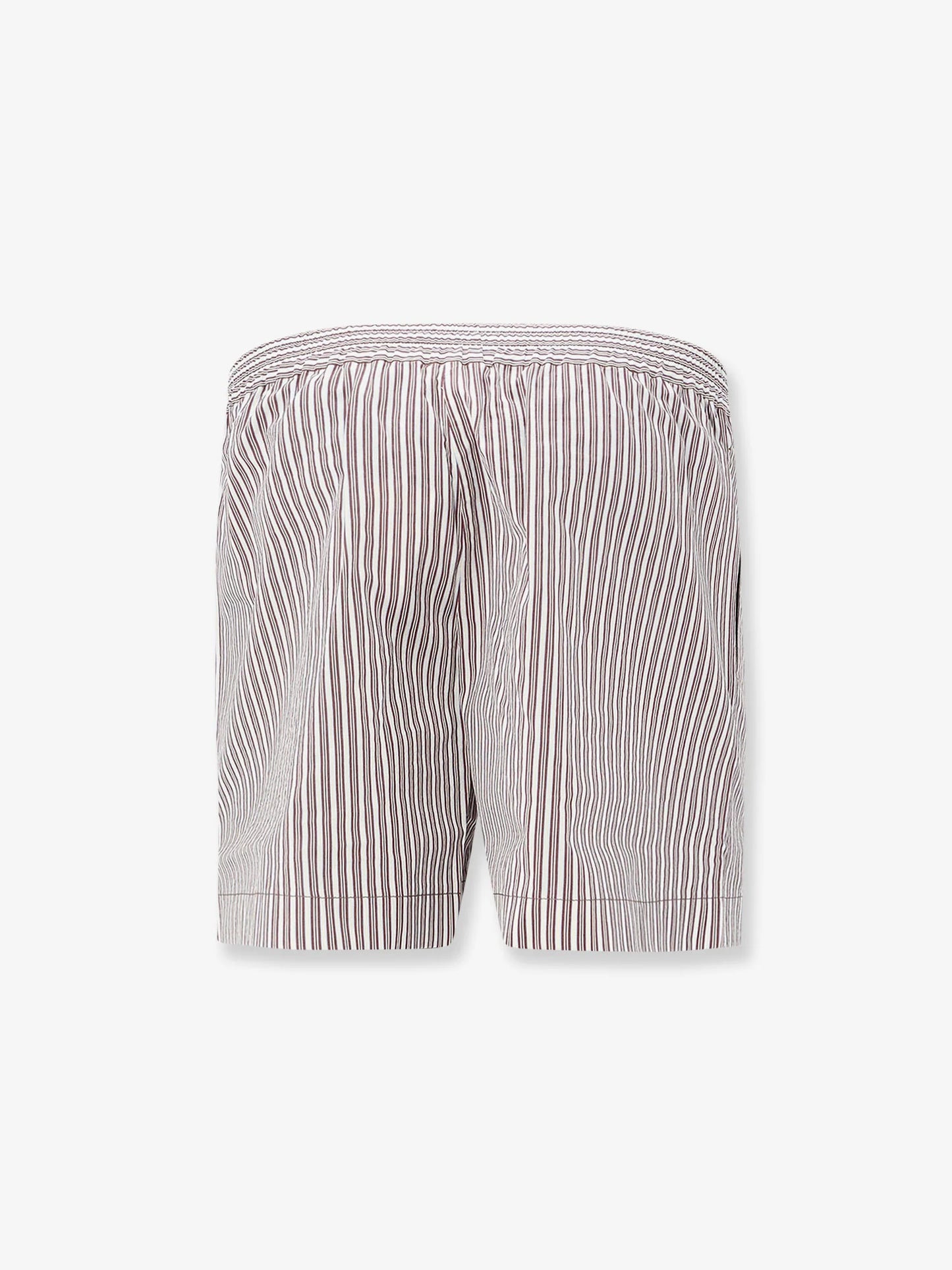 BRUNELLO CUCINELLI - Cotton and silk blend shorts with striped pattern