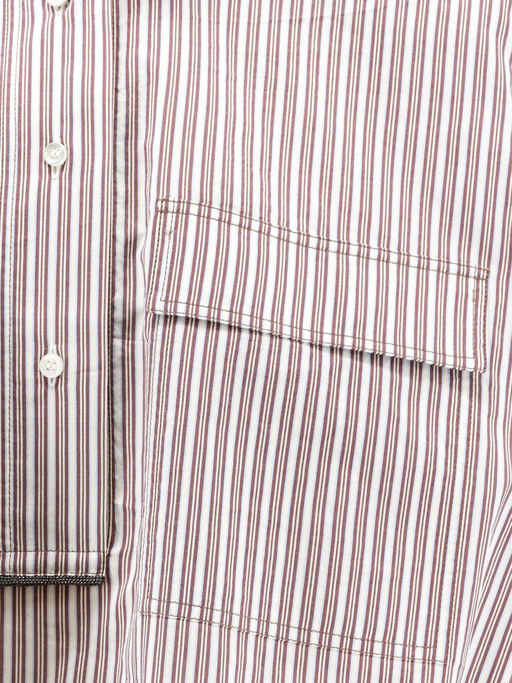 BRUNELLO CUCINELLI - Cotton and silk blend shirt with striped pattern