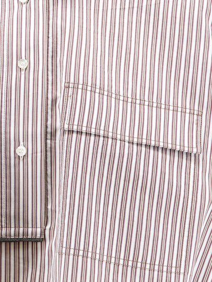 BRUNELLO CUCINELLI - Cotton and silk blend shirt with striped pattern