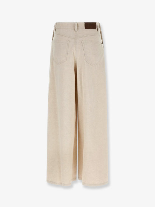Brunello Cucinelli The Maxi Sailor Jean-Low Slung trousers - Ecru'