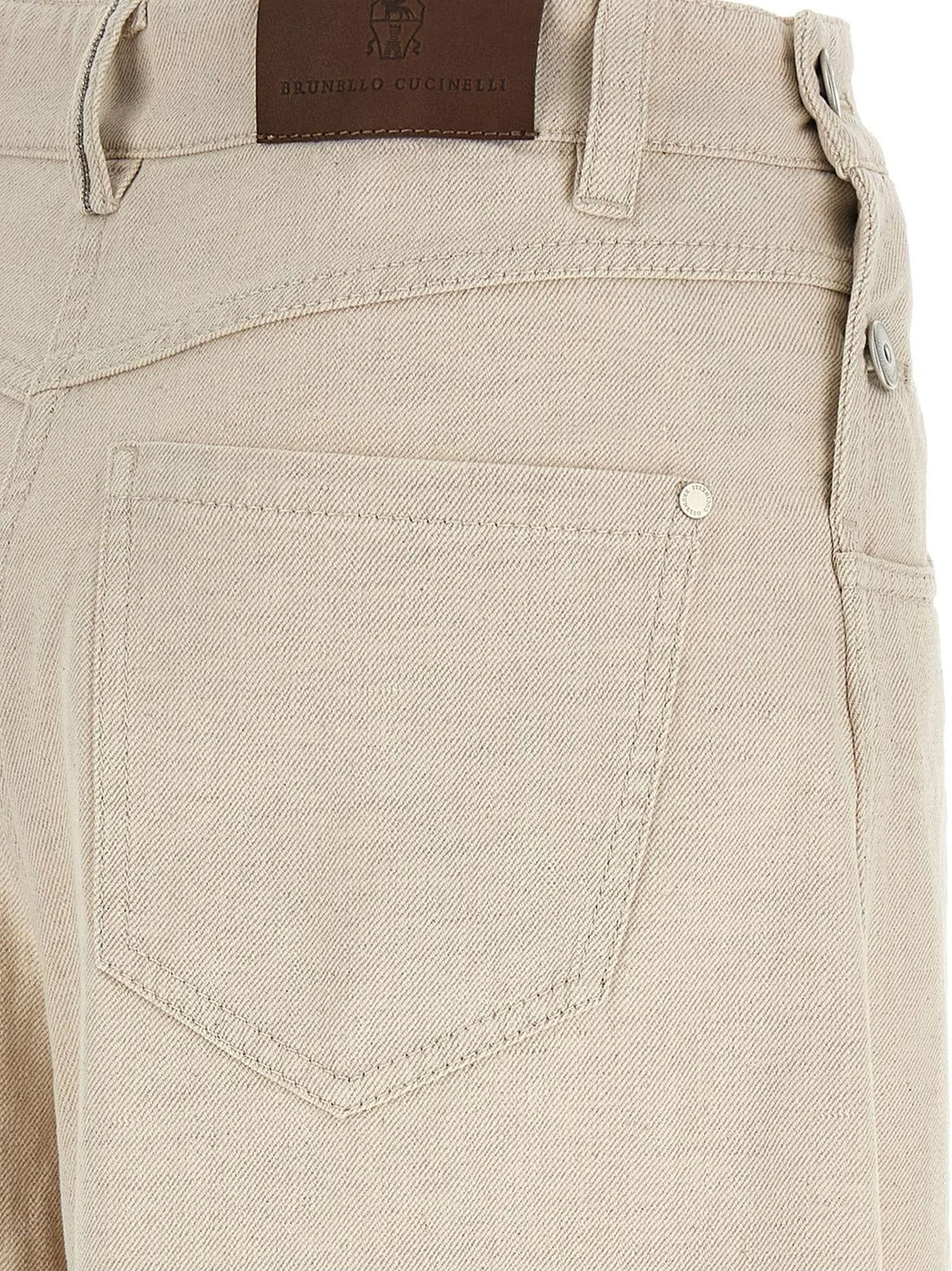 Brunello Cucinelli The Maxi Sailor Jean-Low Slung trousers - Ecru'