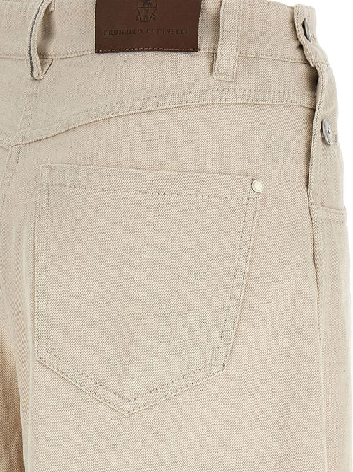 Brunello Cucinelli The Maxi Sailor Jean-Low Slung trousers - Ecru'