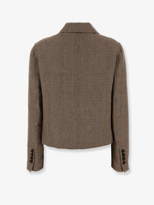 Brunello Cucinelli Cropped linen jacket - Cottobeige