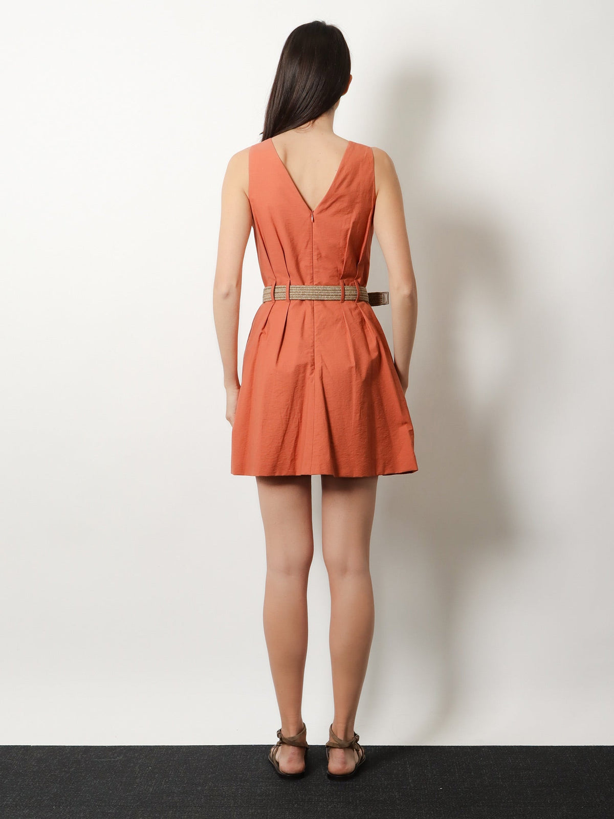 Brunello Cucinelli Mini Dress with belt - Tangerine