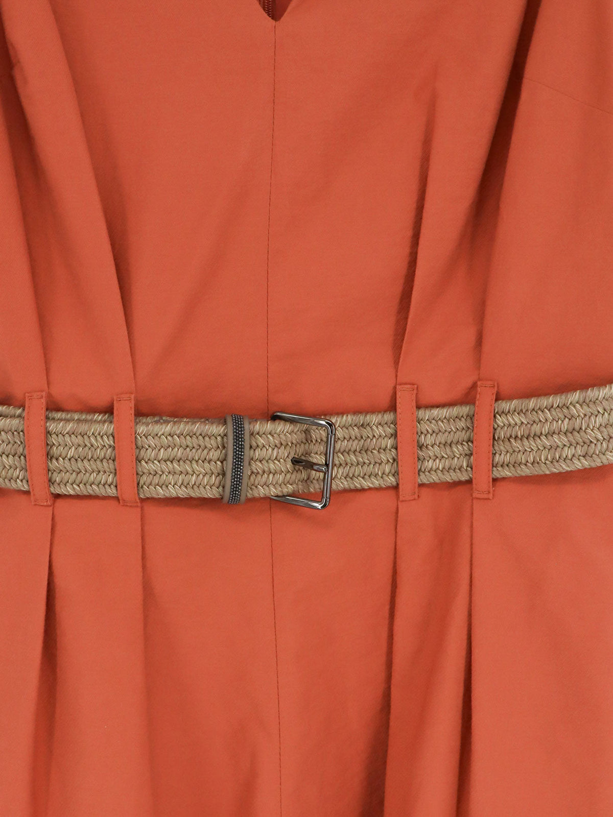 Brunello Cucinelli Mini Dress with belt - Tangerine