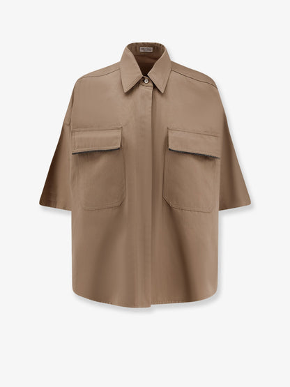 Brunello Cucinelli Linen and cotton blend shirt - Camel
