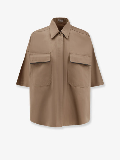 BRUNELLO CUCINELLI - Linen and cotton blend shirt