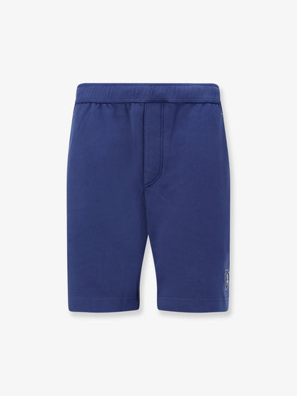 Brunello Cucinelli Cotton Bermuda shorts with contrasting logo - Avio