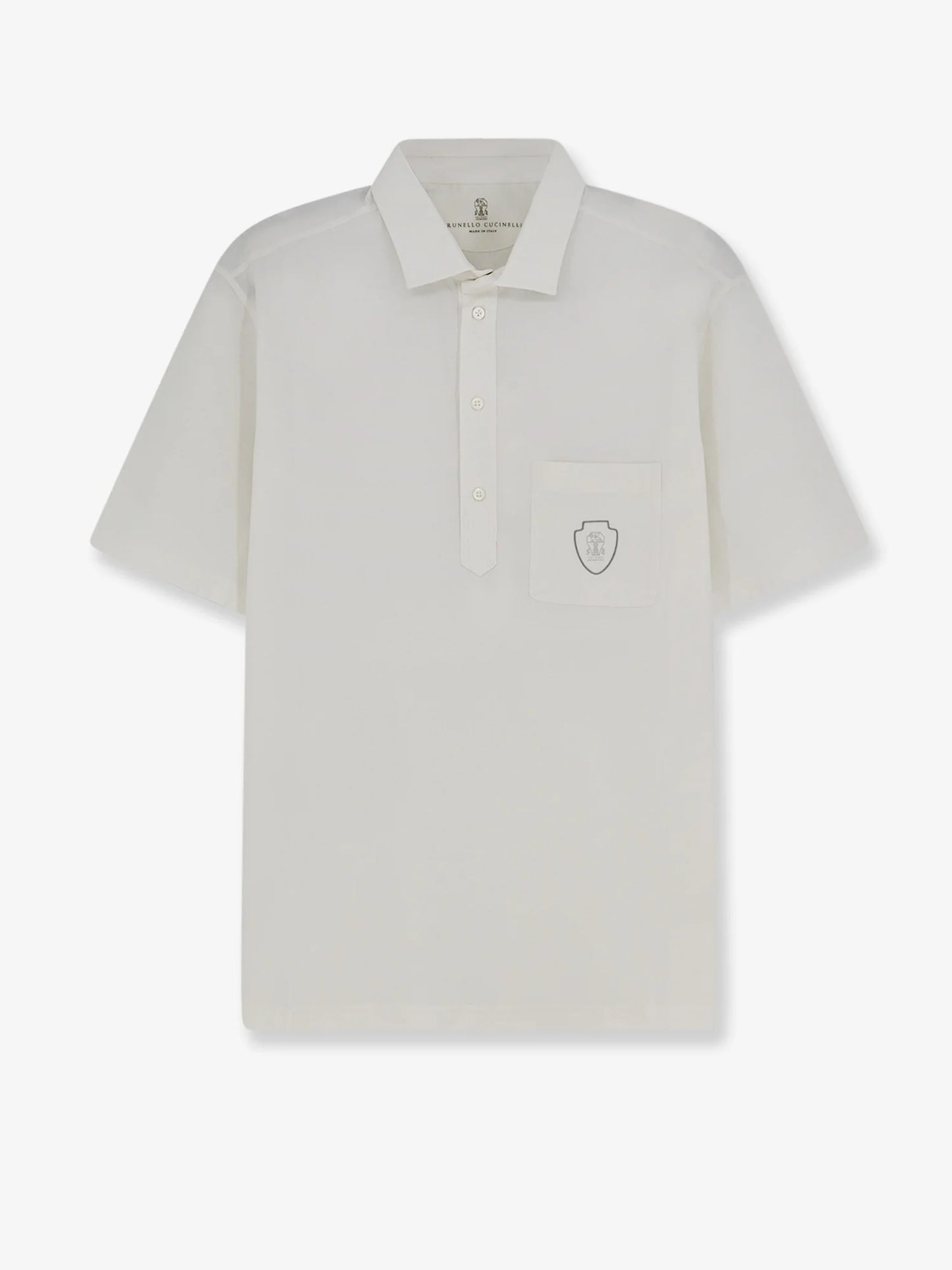 Brunello Cucinelli Virgin Wool Polo Shirt With Front Logo Patch