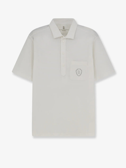 Brunello Cucinelli Virgin Wool Polo Shirt With Front Logo Patch