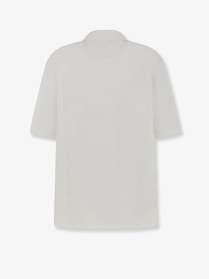 Brunello Cucinelli Virgin Wool Polo Shirt With Front Logo Patch