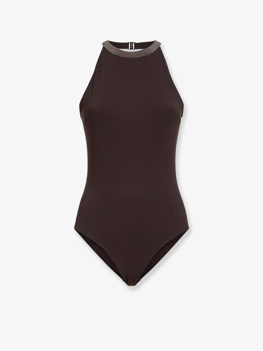 Brunello Cucinelli Stretch one piece swimsuit - White