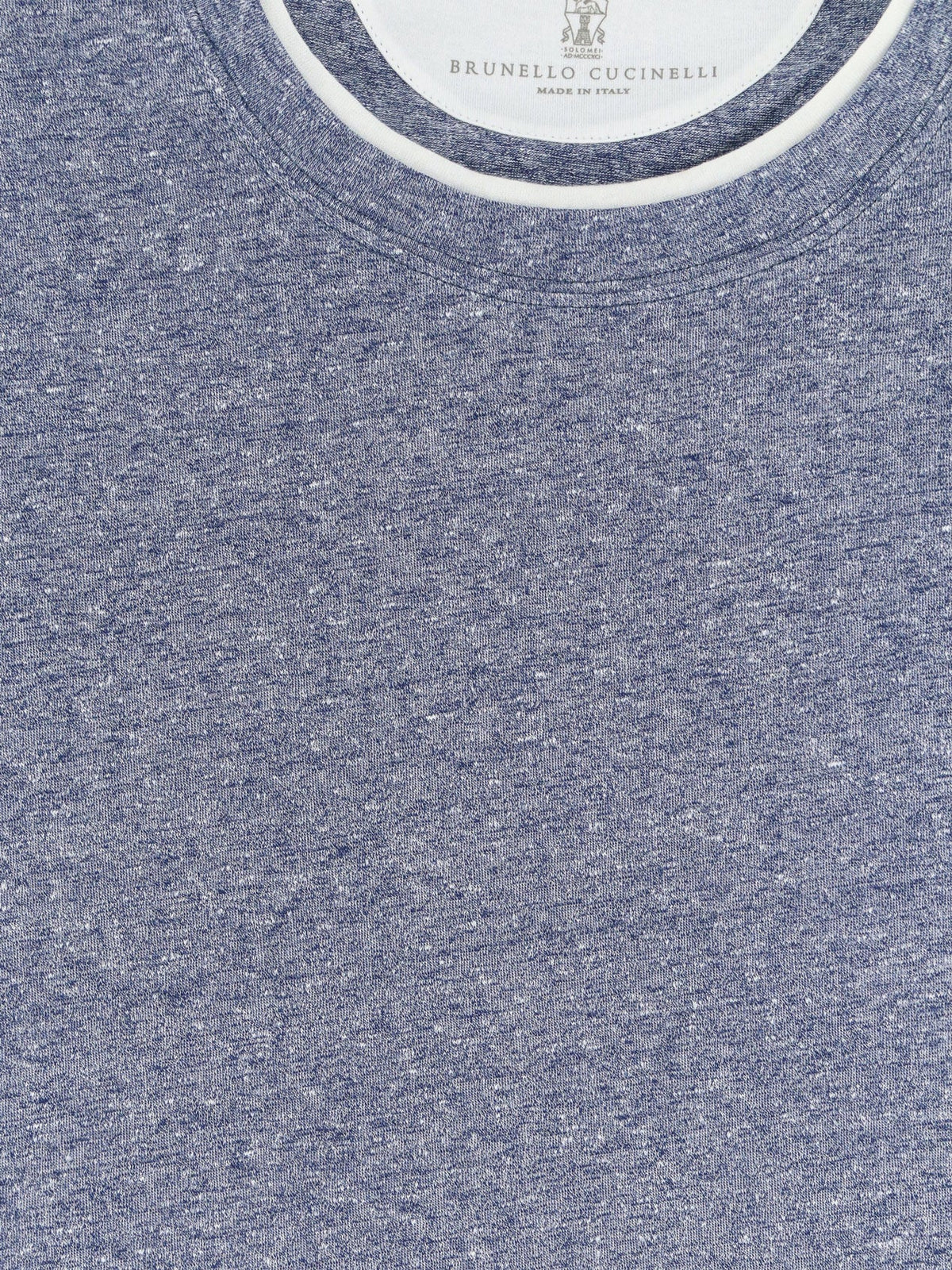 Brunello Cucinelli Linen and cotton blend T-shirt - New Denim Off White