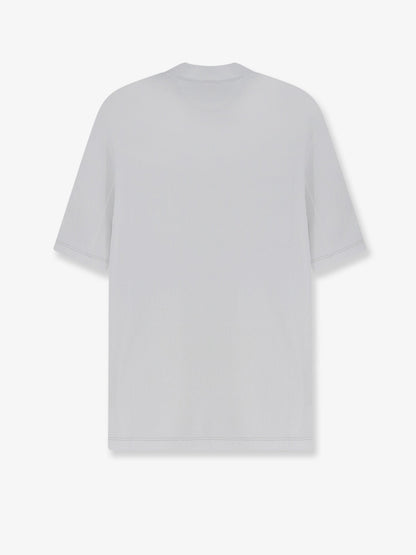 Brunello Cucinelli Technical fabric T-shirt with front logo patch - Bianco