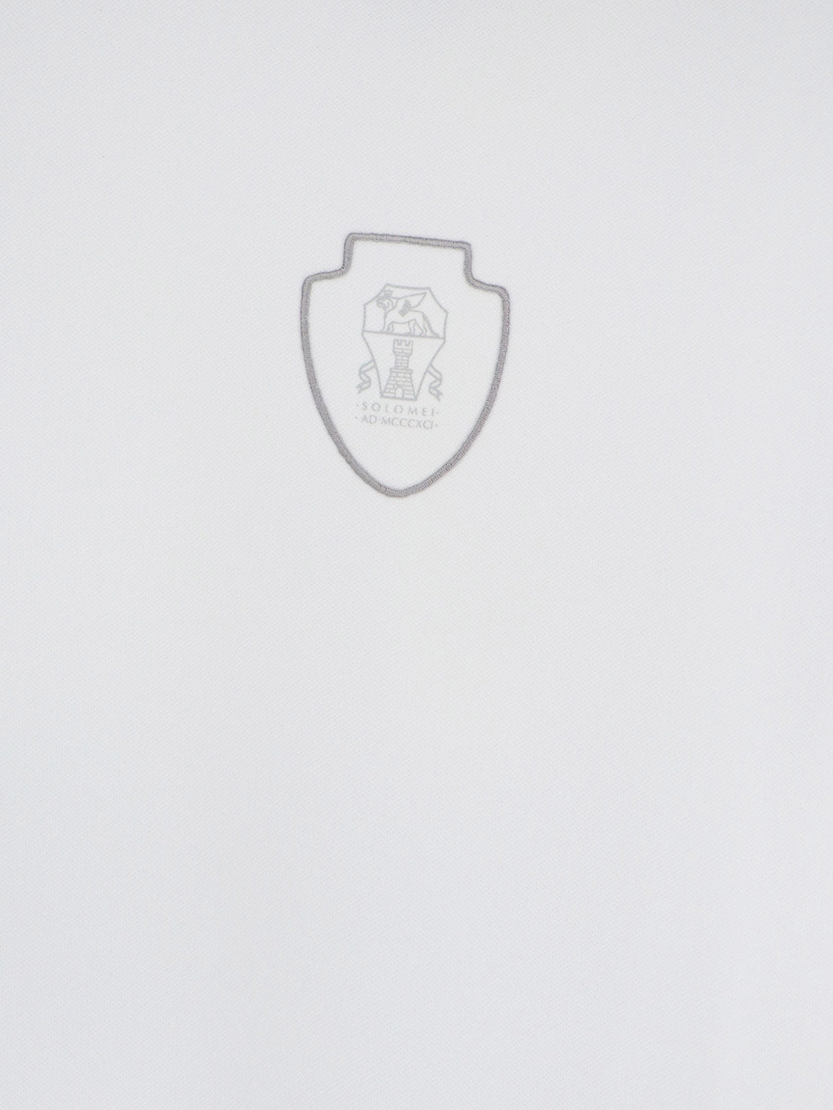 Brunello Cucinelli Technical fabric polo shirt with embroidered logo on the front - Biancoacciaio