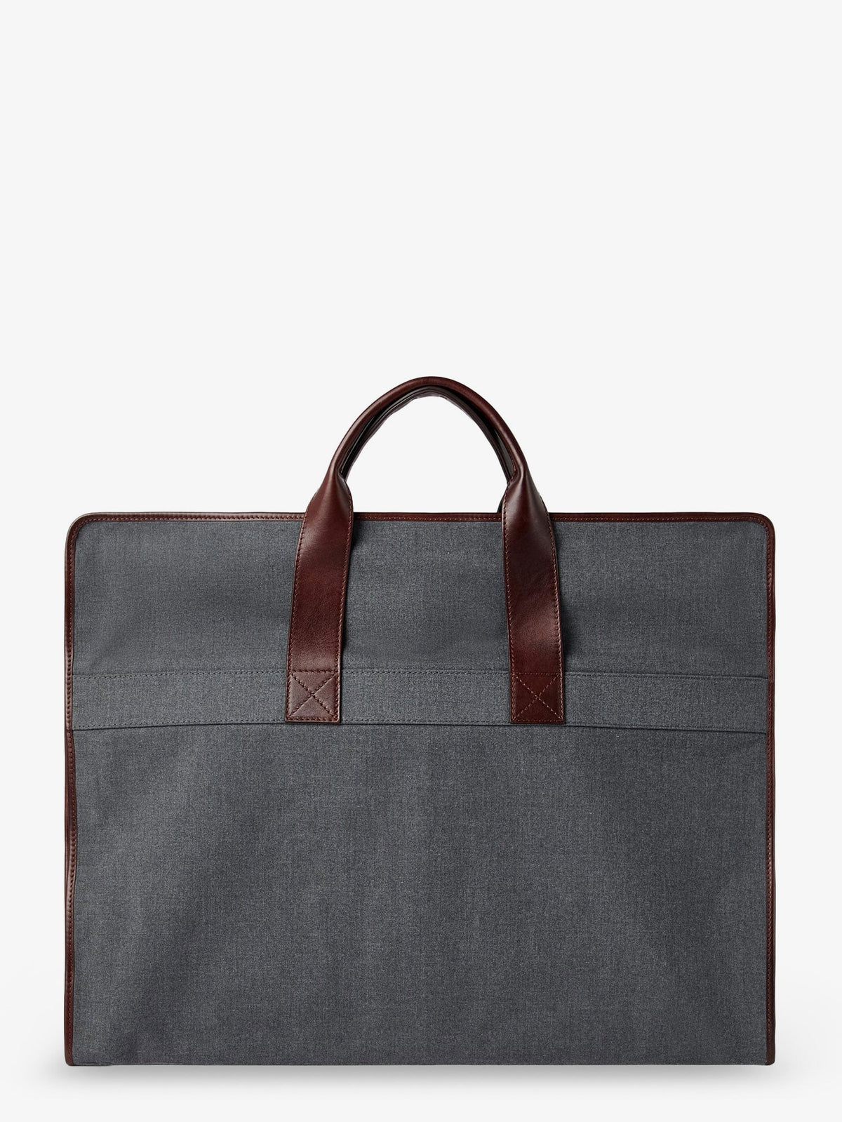 Brunello Cucinelli Technical fabric and leather garment bag - Grigioburgundy