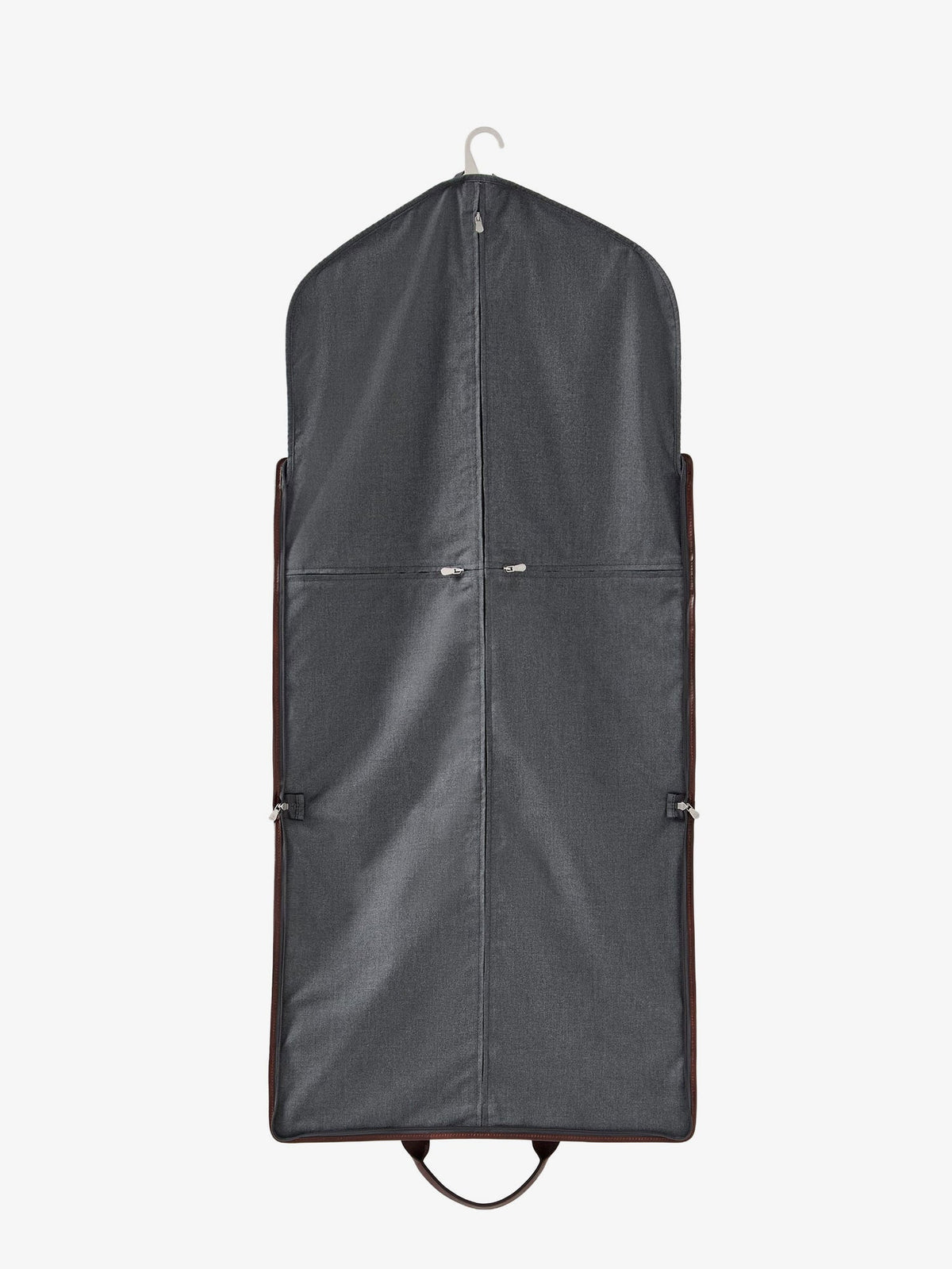 Brunello Cucinelli Technical fabric and leather garment bag - Grigioburgundy