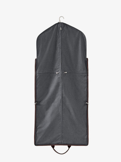Brunello Cucinelli Technical fabric and leather garment bag - Grigioburgundy