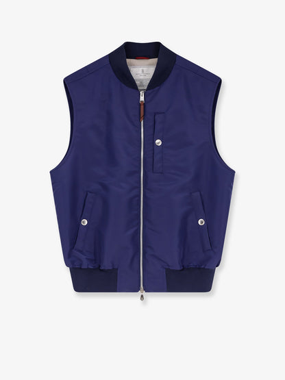Brunello Cucinelli Water Repellent Nylon Sleeveless Jacket