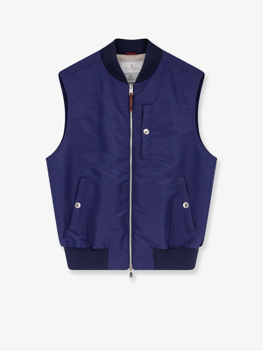 Brunello Cucinelli Water Repellent Nylon Sleeveless Jacket